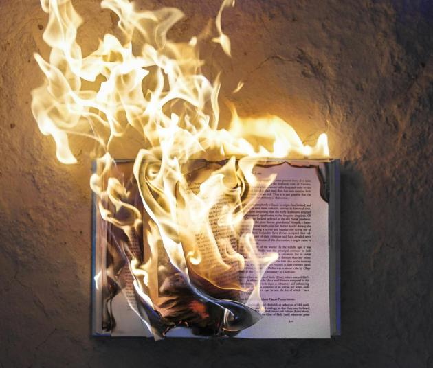 burning book